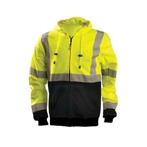 Occunomix Hi-Vis Yellow 9oz Full Zip Hoodie Sweatshirt 2X
