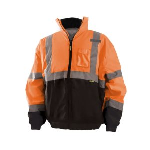 Occunomix Hi-Vis Orange Class 3 Value Black Bottom Bomber Jacket 4X