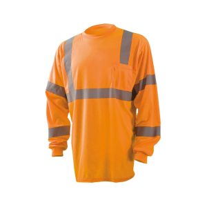 Occunomix 3X Hi-Vis Orange Wicking Birdseye T-Shirt Long Sleeve 3X