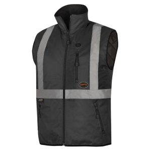 Pioneer 5419U Hi Vis Heated Safety Vest Black 4X Large