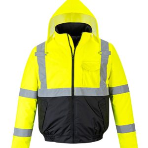 Portwest Class 3 Hi-Vis Two-Tone Bomber Jacket Yellow and Black – Large