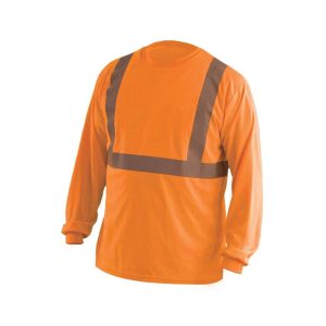 Occunomix Hi-Vis Orange Class 2 Classic Wicking Birdseye T-Shirt Long Sleeve 2X