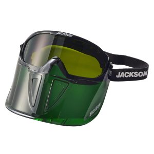 Jackson Safety GPL550 Premium Goggle with Detachable Face Shield Shade 5 IR Lens Anti-Fog Coating Green Frame