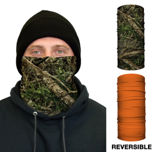 John Boy Thermal Face Guard – Reversible Tree Camo and Orange Pattern