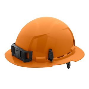 Milwaukee Orange Full Brim Hard Hat with 6pt Ratcheting Suspension Type 1 Class E