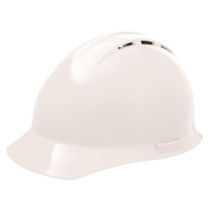 ERB White Americana Vent Hard Hat Ratchet Suspension