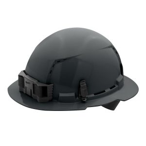 Milwaukee Gray Full Brim Vented Hard Hat with 4pt Ratcheting Suspension Type 1 Class C