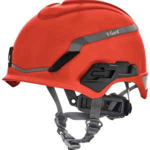 MSA Safety Works V Gard H1 Safety Helmet Novent Red Fas Trac III Pivot