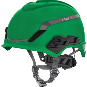 MSA Safety Works V Gard H1 Safety Helmet Nonvent Green Fas Trac III PIvot