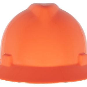 MSA Safety Works Slotted Full Brim Hat Hi Viz Orange with Fas Trac III