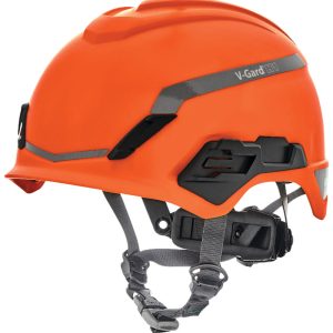 MSA Safety Works V Gard H1 Safety Helmet Novent Orange Fas Trac III III