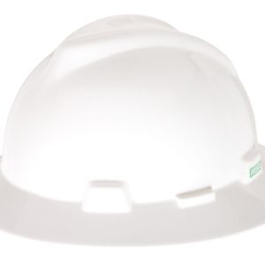MSA Safety Works V Gard Slotted Full Brim Hard Hat White with Staz On Suspension
