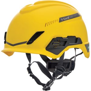 MSA Safety Works V Gard H1 Safety Helmet Trivent Yellow Fas Trac III Pivot
