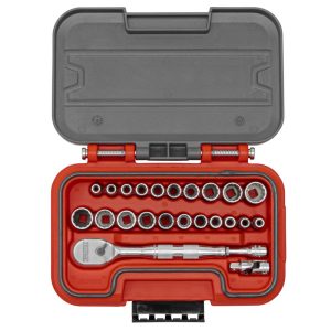 Proto Socket Set 1/4 DR 24pc SAE & MM 12pt AERO