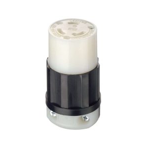Leviton 30A 125/250V Black & White Grounded Locking Connector
