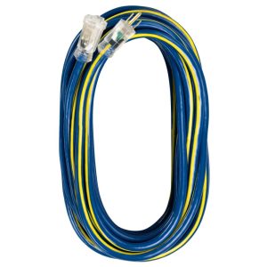 Voltec 50 ft 12/3 SJTW Blue/Yellow U-Ground Kwik Kustom Extension Cord
