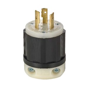 Leviton 20A 120/250V Black & White Non-Grounded Locking Plug